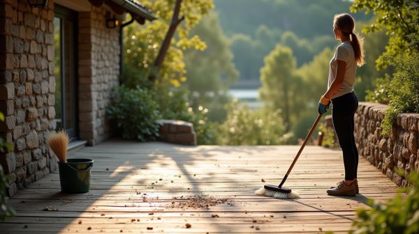 Écologique et efficace : le nettoyage de votre terrasse en bois dans les Landes