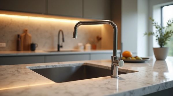 Un évier en résine allie style et résistance pour votre cuisine